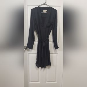 Micheal Kors black silky shirtdress size Medium